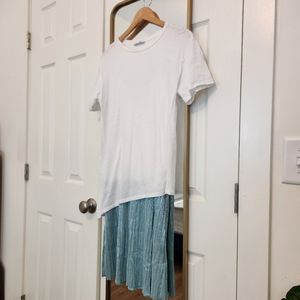 Zara Trafaluc T-shirt Dress with Metallic Skirt